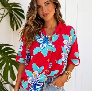 Vintage‎ Wayne Roger's tropical isle top L